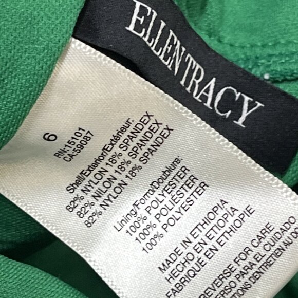 Ellen Tracy Swimsuit Womens 6 Green Ribbed One Piece Keyhole High Neck Resort - Picture 5 of 5